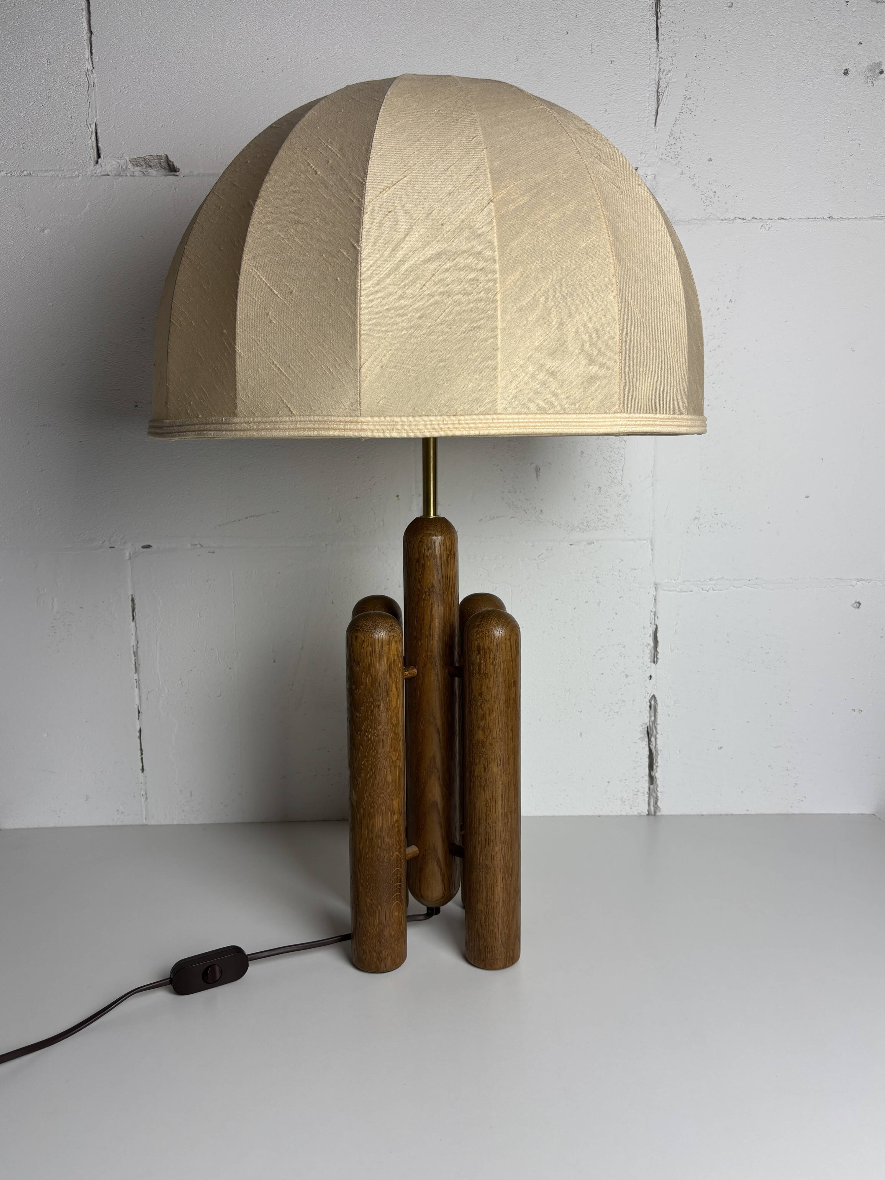 Midcentury organic sculptural architectural mushroom table lamp by Temde