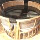 Rattan dining table with chairs (80s)