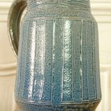 Signed blue sandstone pitcher
