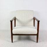 Fauteuil Boucle GFM-142 en ivoire blanc attribué à Edmund Homa, années 1970