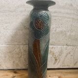 Grand vase à large col en grès , 1970 Monange