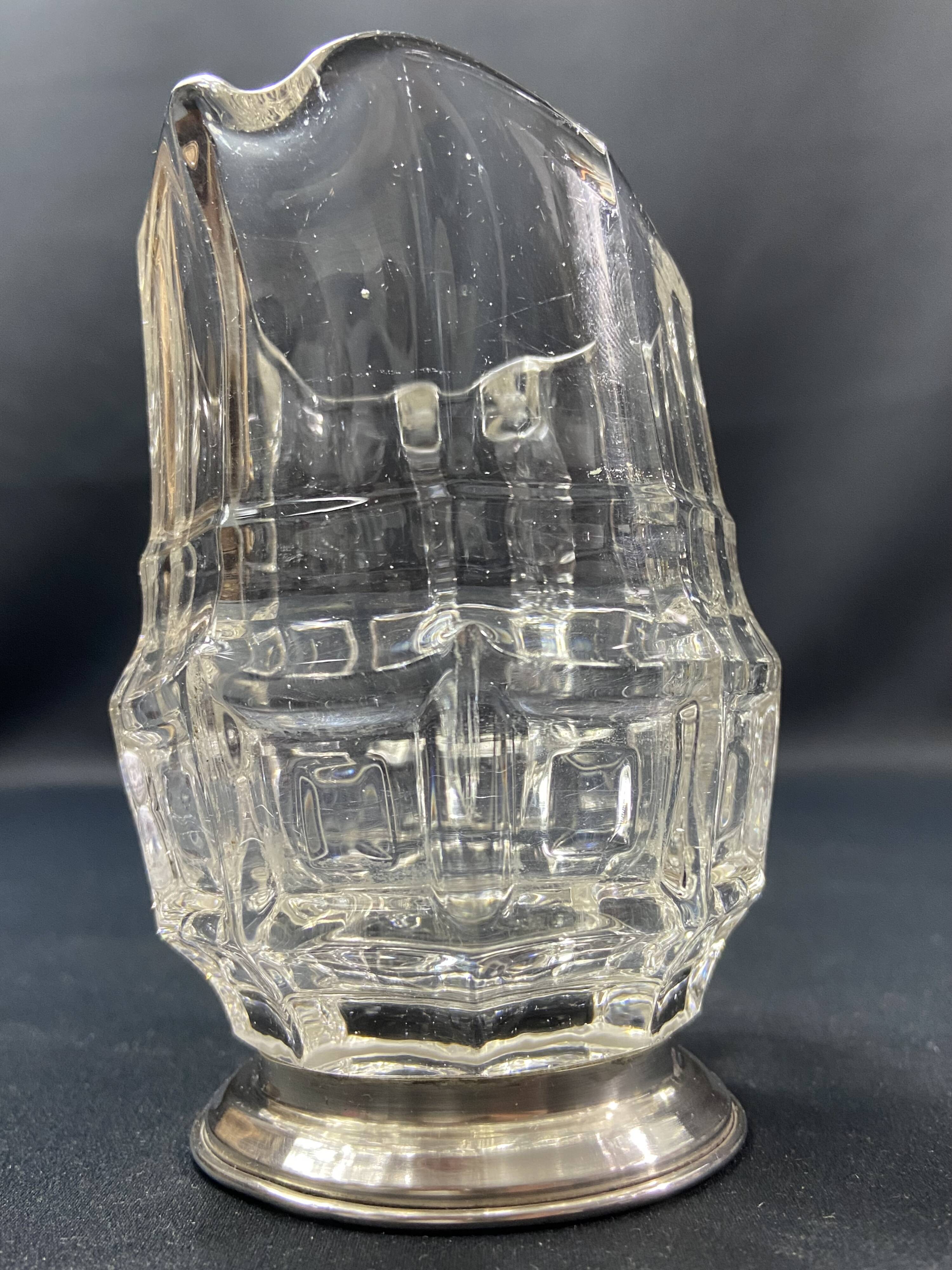 Glass milk jug on solid silver mount, Minerva 1st title