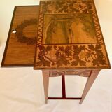 Art Deco pyrograved table
