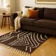 Brown Berber rug with abstract lines.