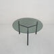 Table basse ronde en verre et en métal Pays-Bas des années 1960