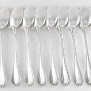 CHRISTOFLE 1907-1935 - 12 table forks and 12 Louis XVI style table spoons, Rubans model