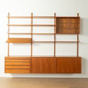 Classic shelving system from the 1960s in teak veneer by Poul Cadovius for Cado
