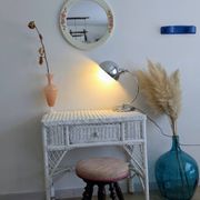 Miroir rond vintage Syla modèle 6131 décor roses