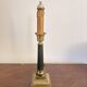 Antique Column Candle Holder Lamp Golden Brass Empire Directoire Neo-Classical