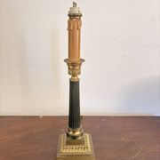 Antique Column Candle Holder Lamp Golden Brass Empire Directoire Neo-Classical