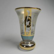 Glass vase with gold decorations, Belgium, 1930s