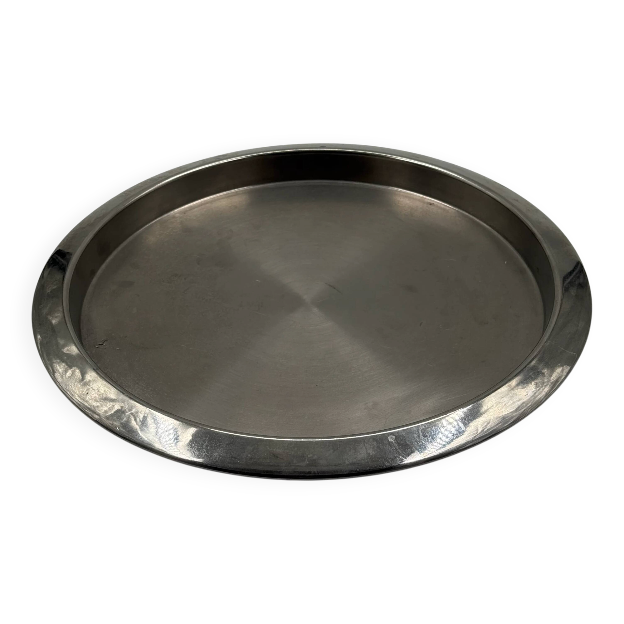 Plateau de service vintage en acier inoxydable