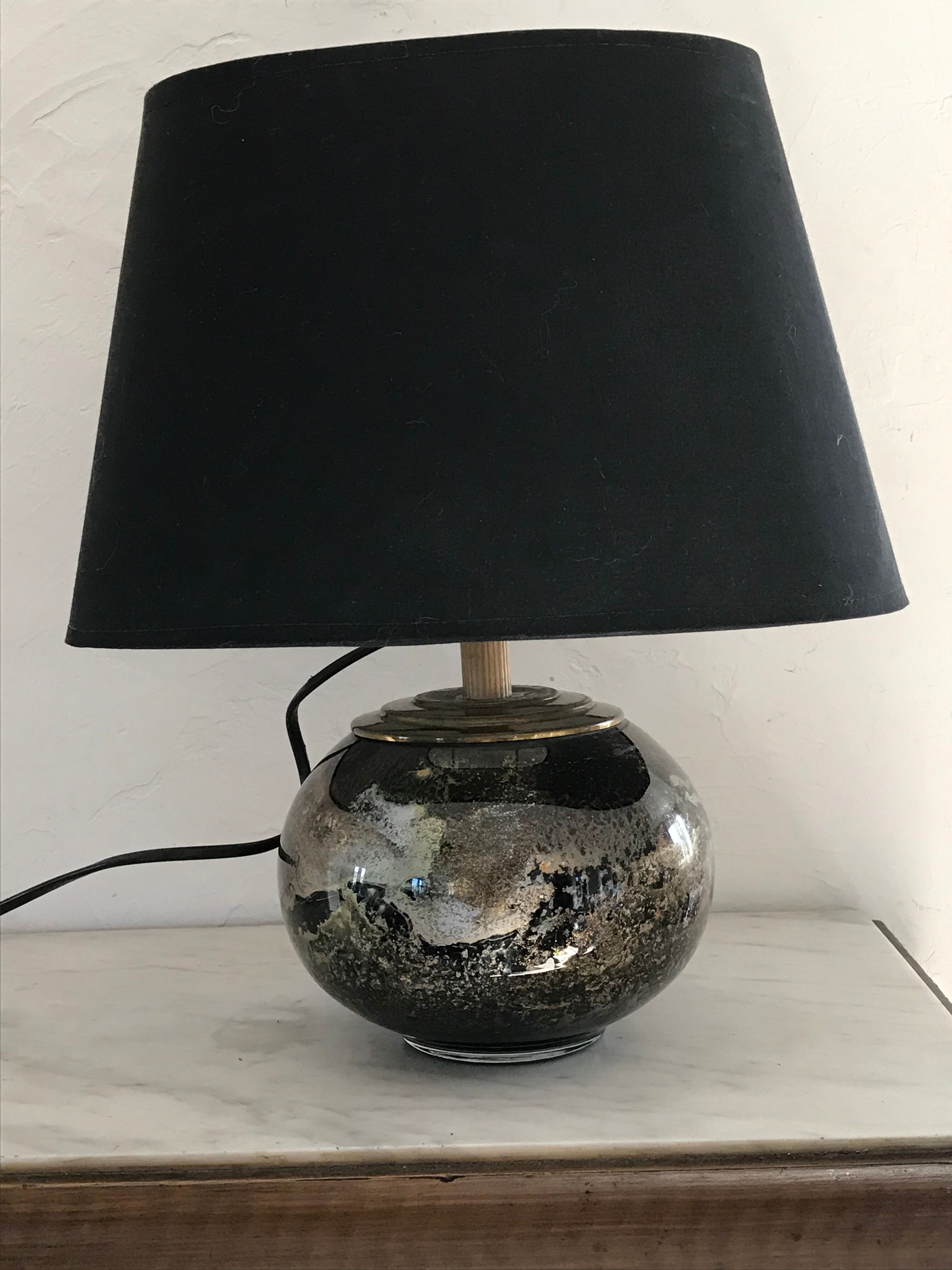 80s glazing glass ball lamp foot