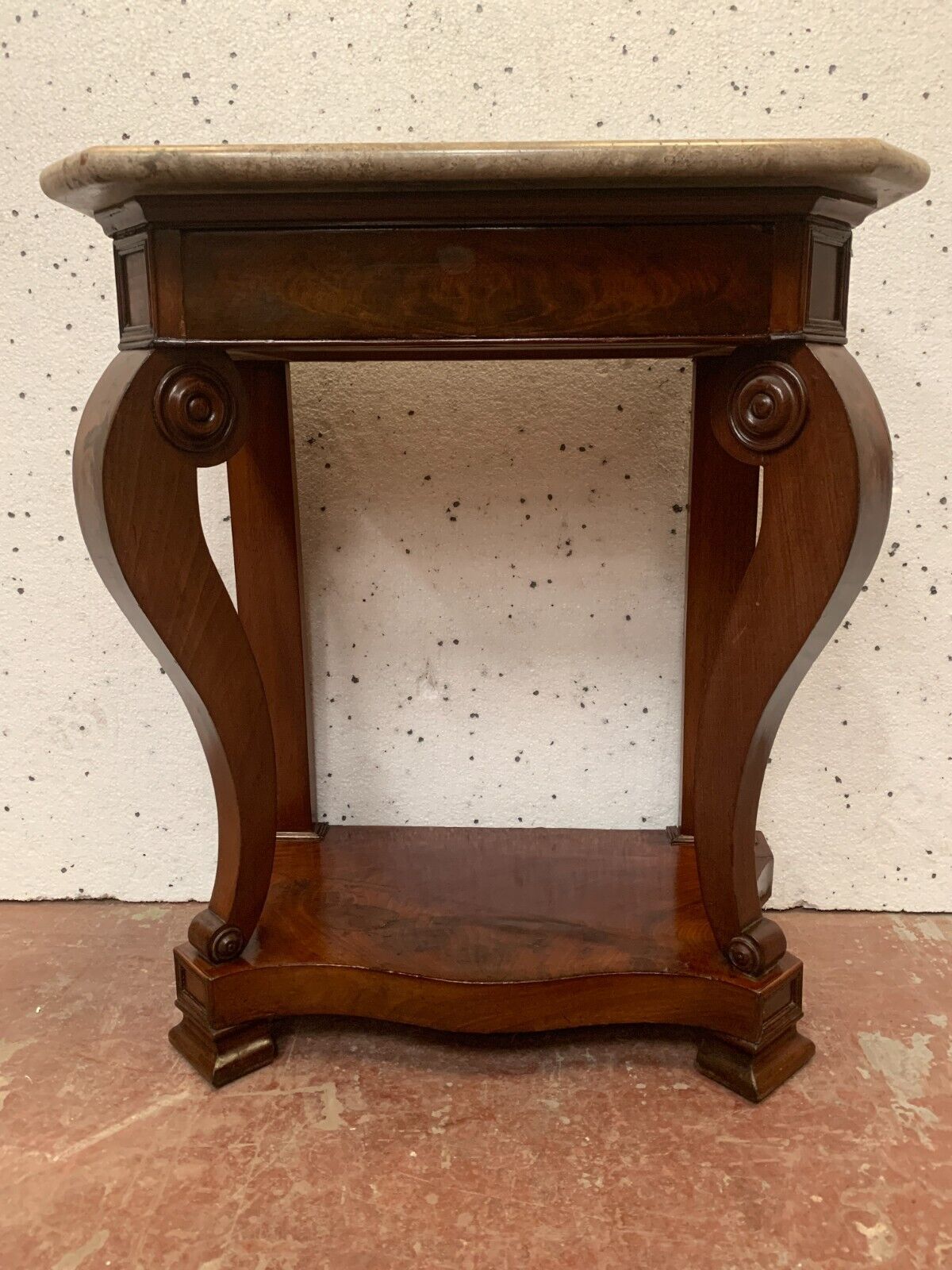 Louis Philippe console in mahogany and veneer XIX century