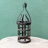 Riveted wrought iron cage suspension