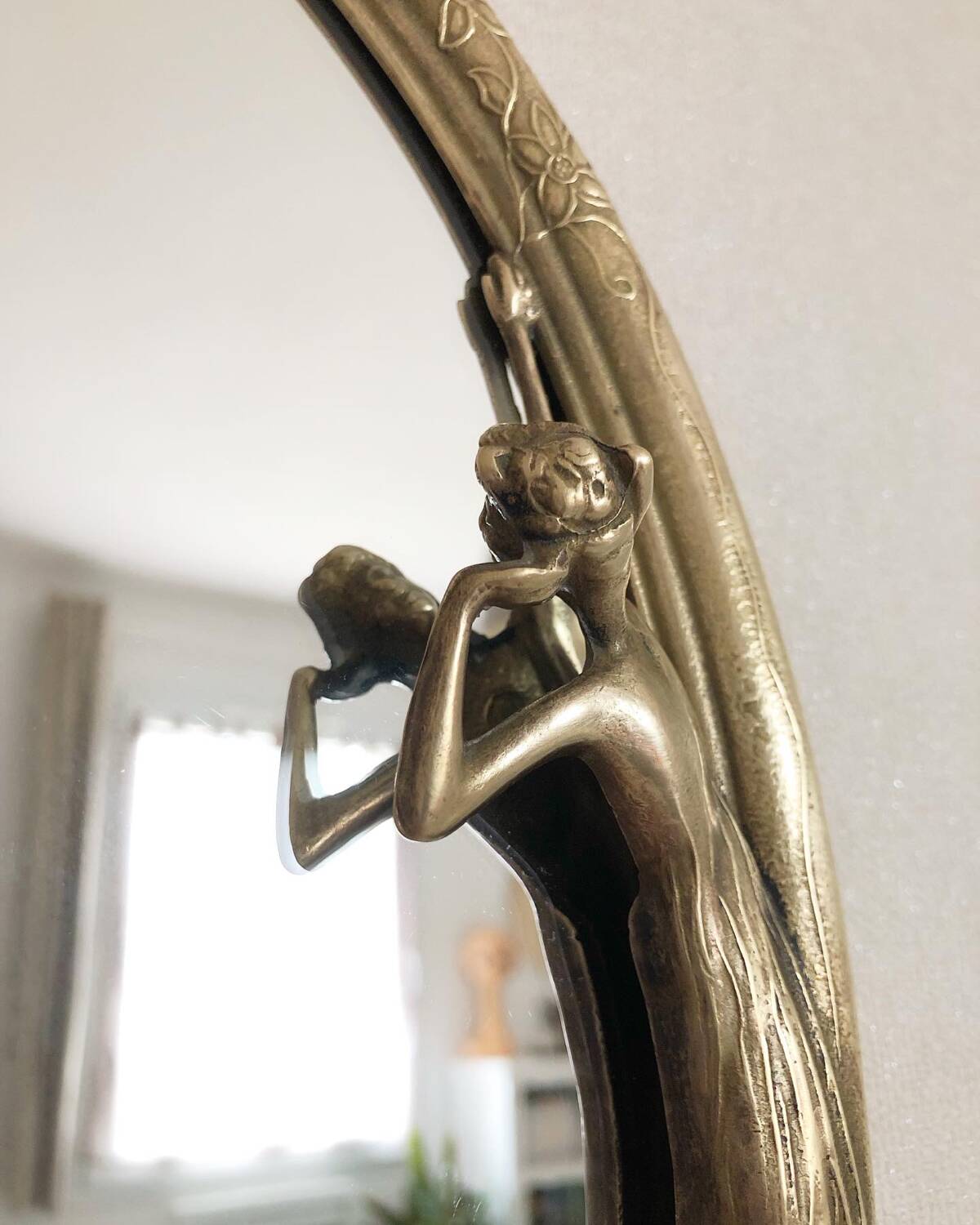 Vintage brass mirror