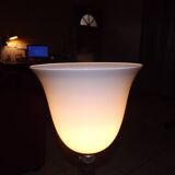 Mazda chrome and white opaline art-dèco lamp