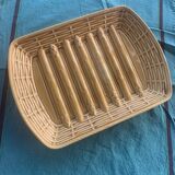 Dish for asparagus, slurry, glazed ceramic yellow sarreguemines France vintage