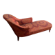Old daybed reupholstered with nine cashmere fabrics from the 1950s