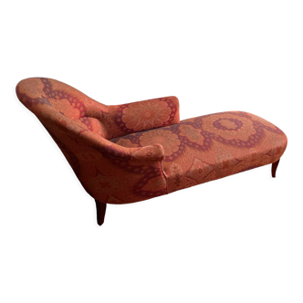 Old daybed reupholstered with nine cashmere fabrics from the 1950s