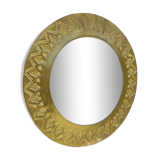 Round vintage brass mirror