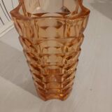 Art Deco vase in amber molded glass