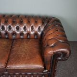 Chesterfield sofa 2.5 seats in cowhide leather