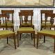 Set of 6 Directoire style cherry wood chairs, 1960s.