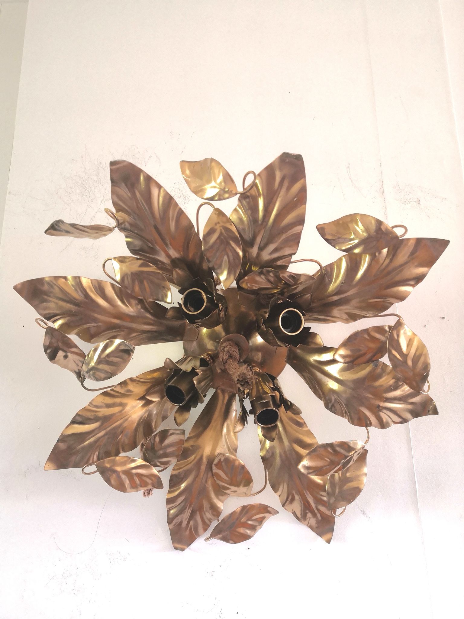 Floral metal ceiling lamp design MM Lampadari 70s