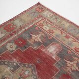 4x9 Rug For Entrway Red Classic Oriental Vintage Rug, 111x263Cm SK 3884