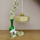 Vintage yellow Clichy glass lampshade pendant light