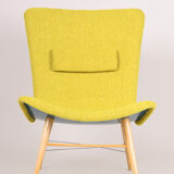 Yellow mid century modern armchair, made in 1950