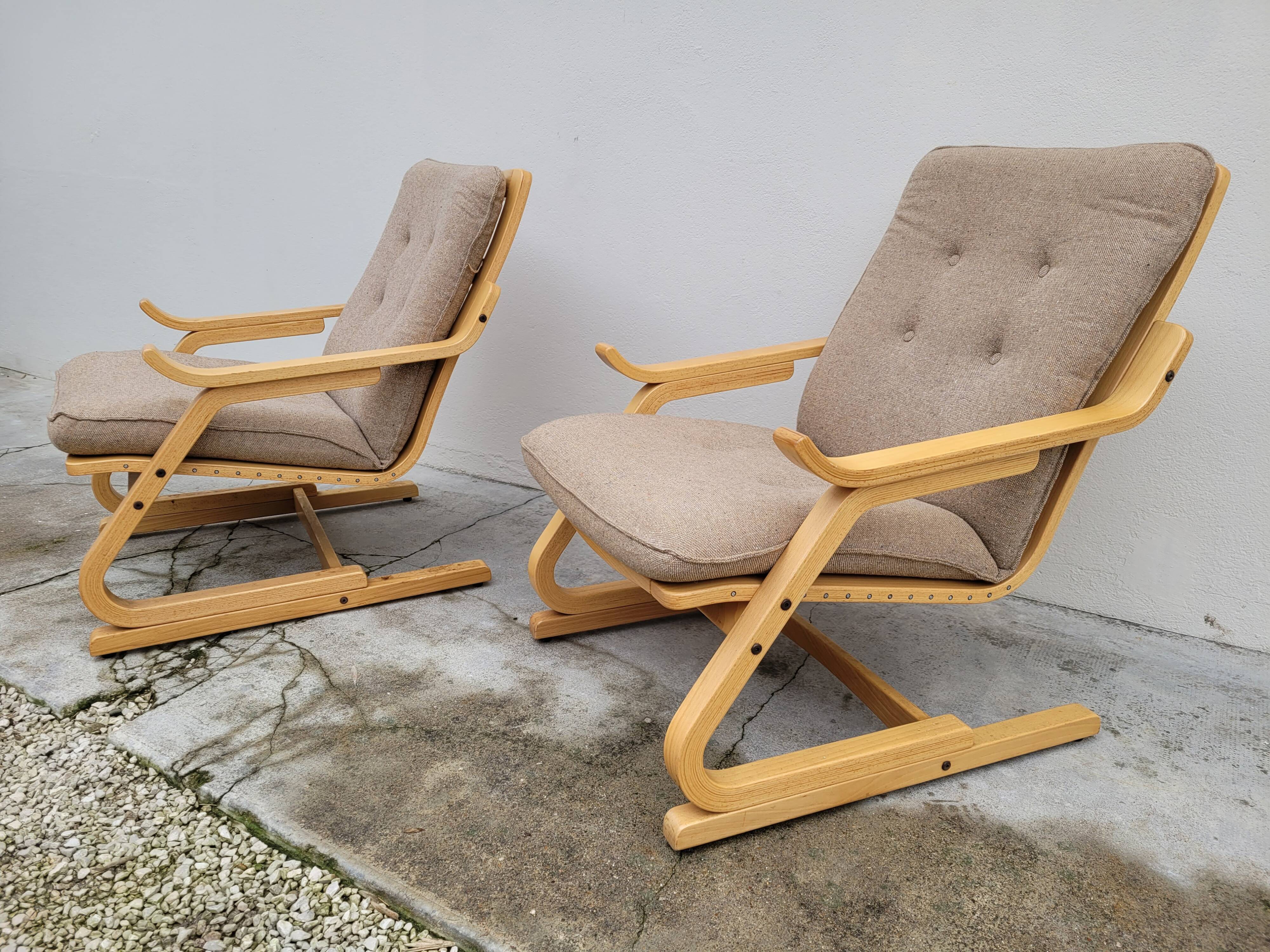 Pair of Dutch design armchairs, 1970s