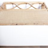 Rattan and bamboo shelf Years 60-70 revamped