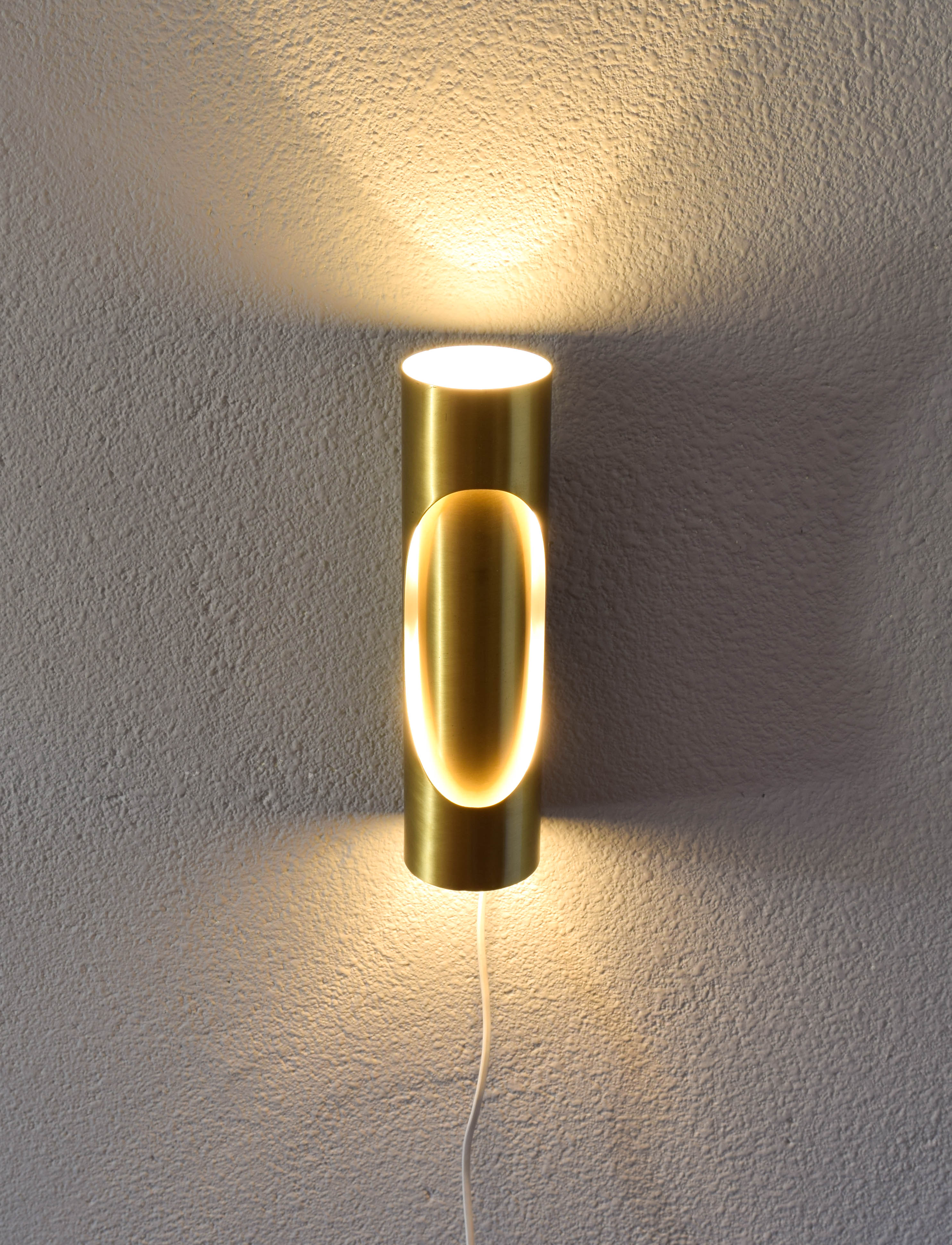 Mid Century Modern Space Age Brass Sconce by Marca SL Spain, 70s