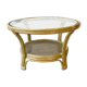 Table basse en rotin et verre
