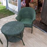 Rattan armchair table set