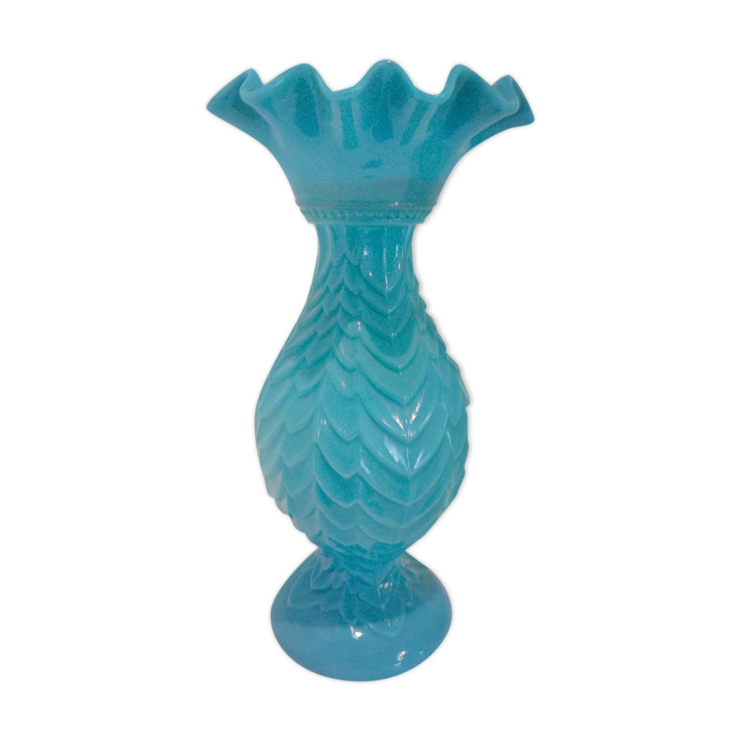 Blue opaline vase
