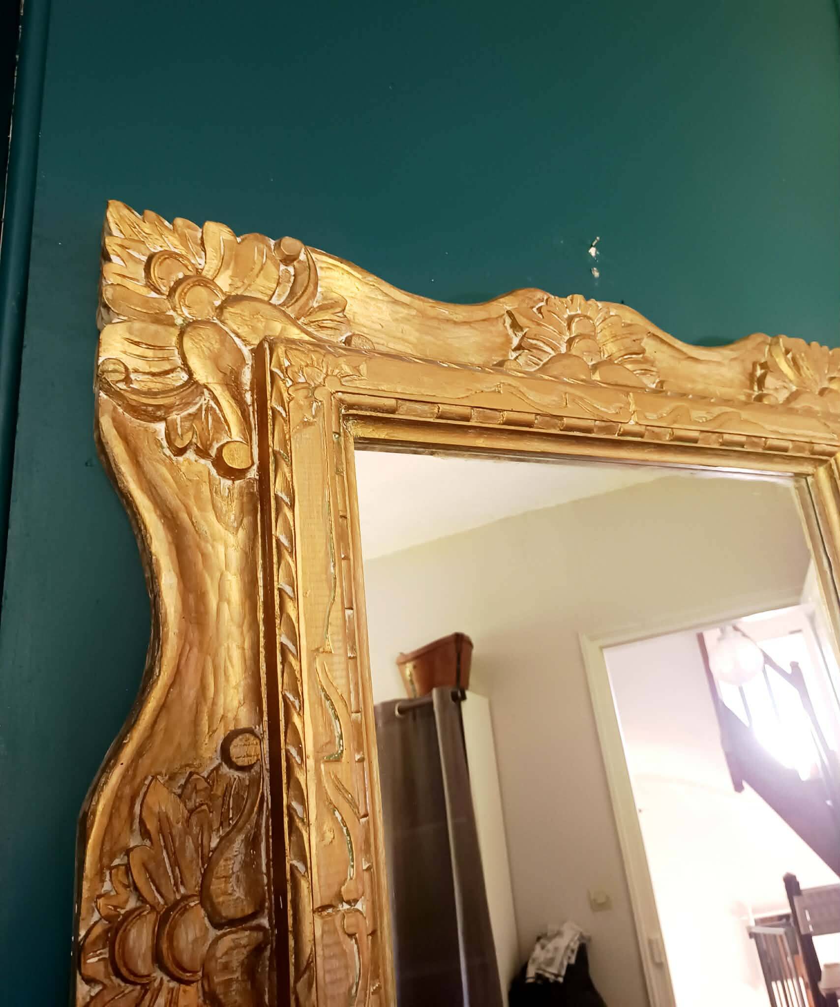 Large gilded wooden mirror