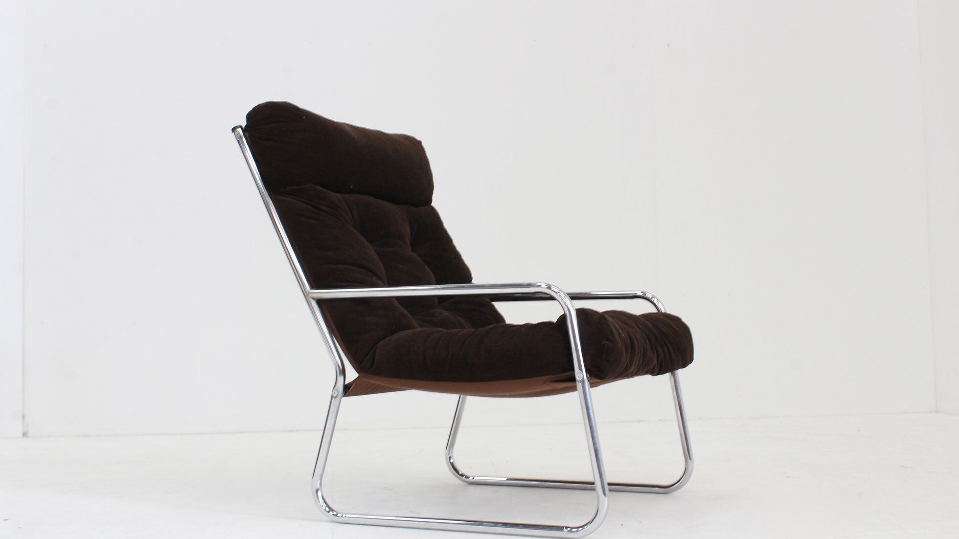 Vintage Space Age chrome armchair by Gillis Lundgren 1970s