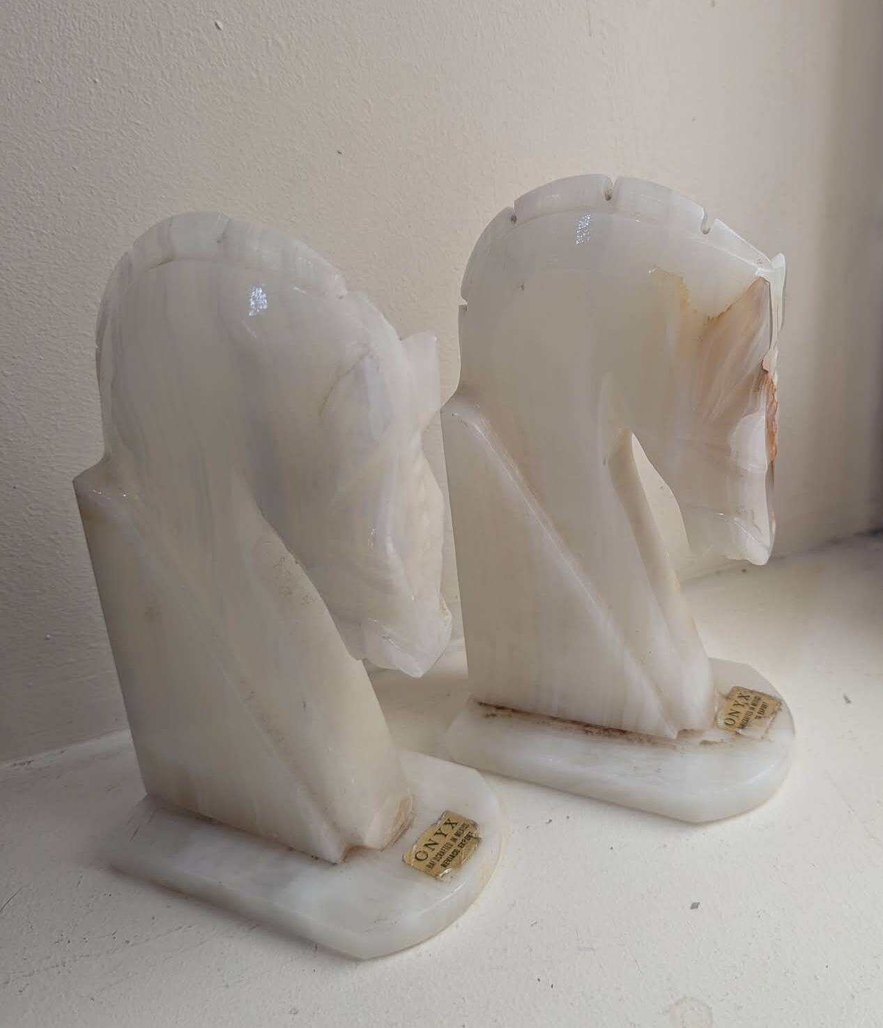 Pair of bookends in Onyx from the 1960s.