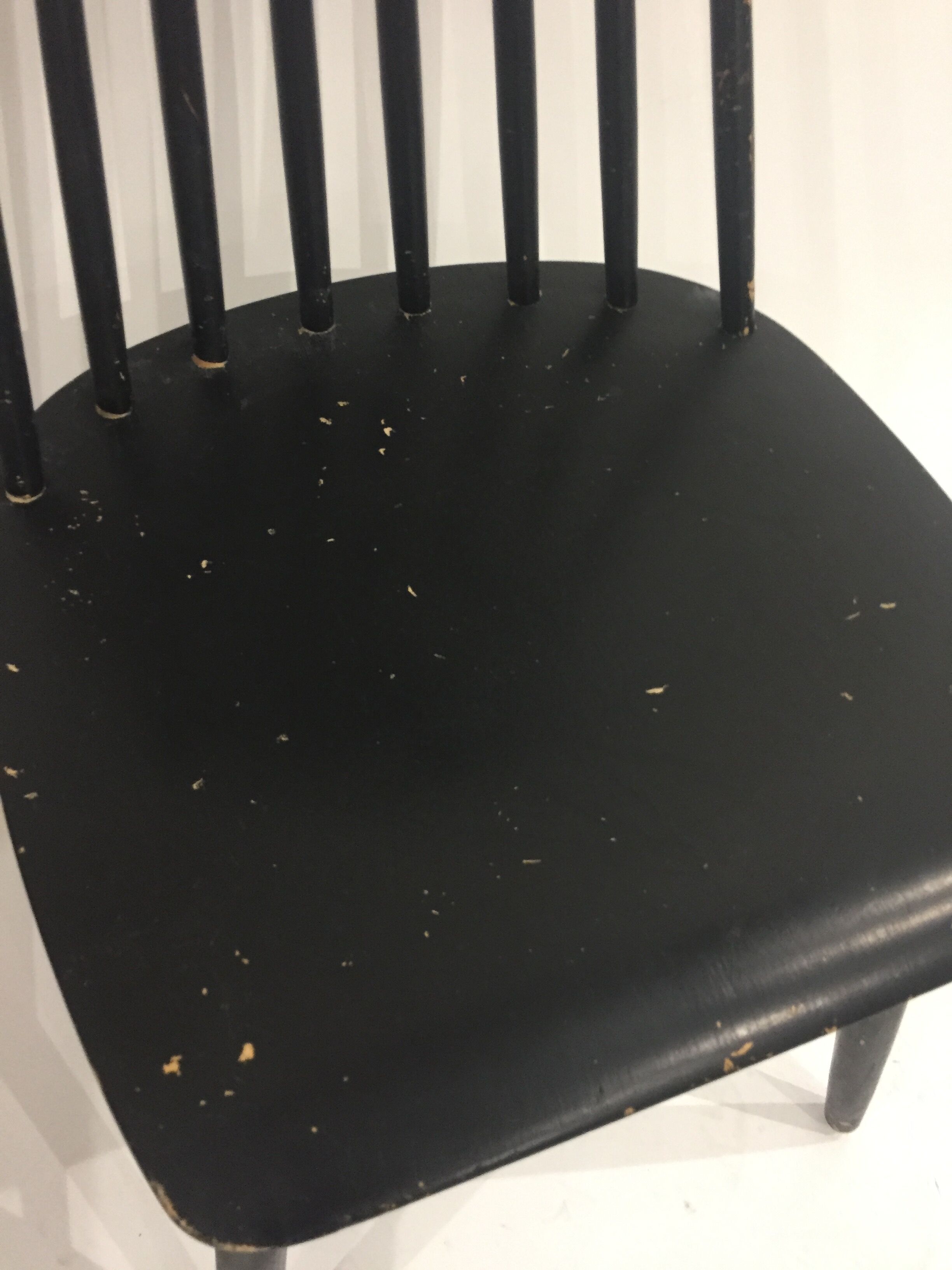 Series of 4 black Scandinavian chairs