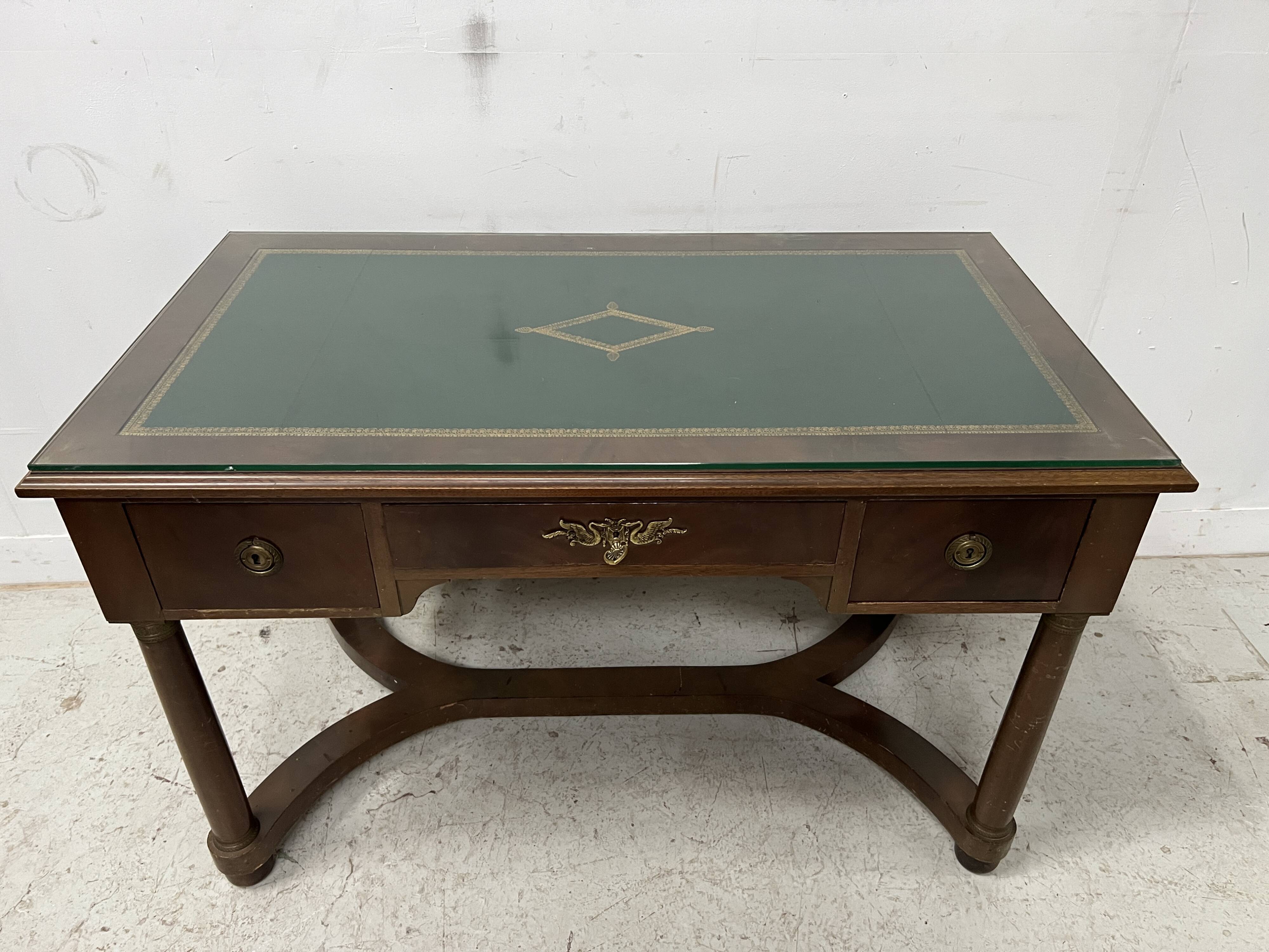 Empire style desk in mahogany and veneer, 20th century