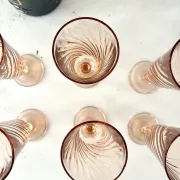 Champagne flutes set of 6, Rosaline luinarc swirl glass stemware