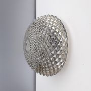 Vintage ceiling lamp / wall lamp - molded glass diamond tips - 1970