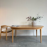 Vintage extendable round dining table Omann Jun