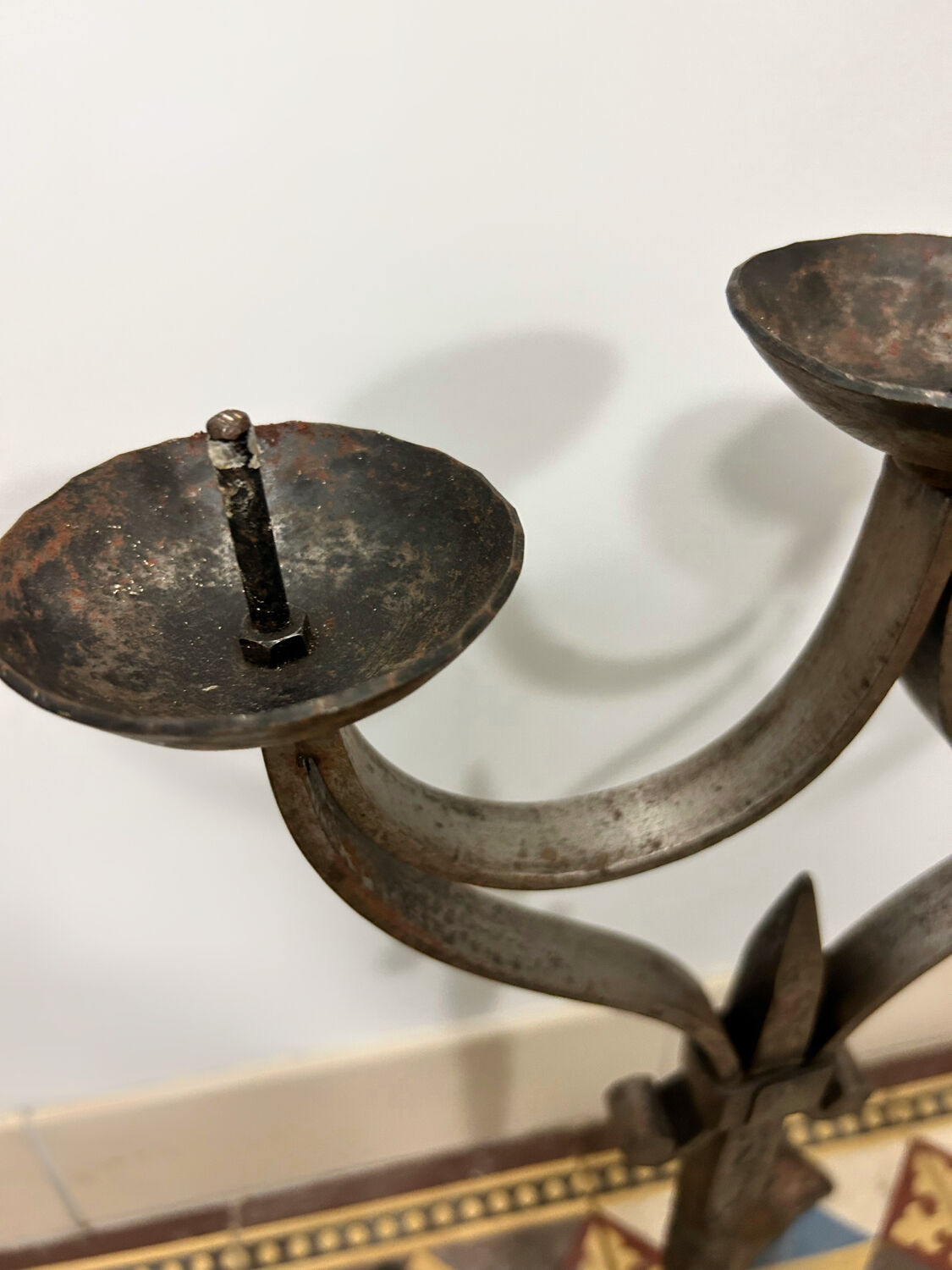 Wrought iron candlestick