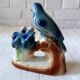 Vintage kitsch iridescent porcelain bird statuette