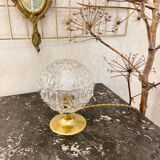 Globe lamp "godrons" in glass
