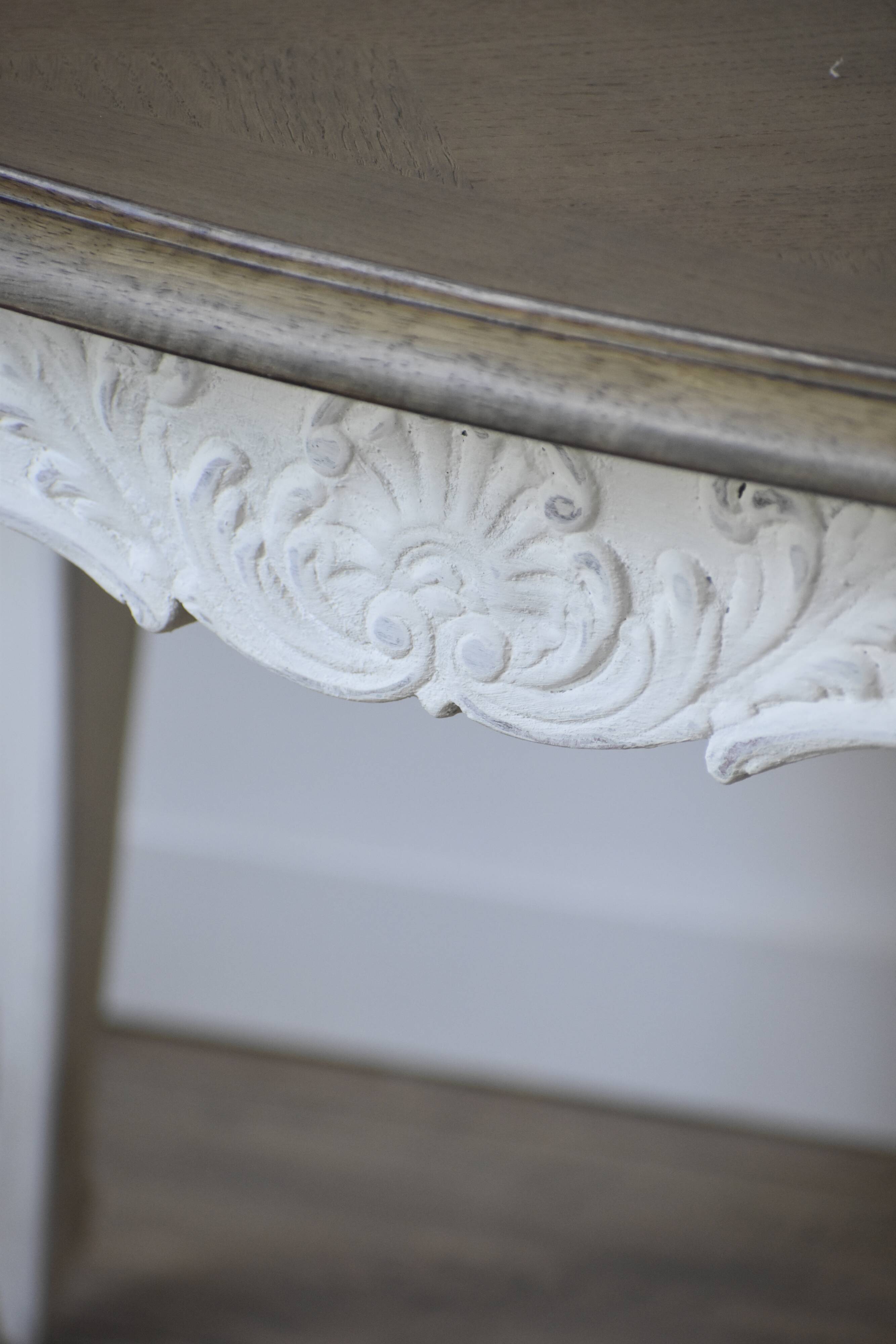 White base oak coffee table